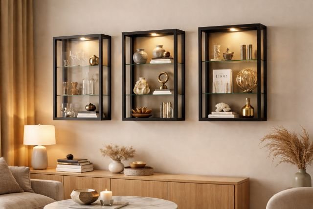 display case on wall