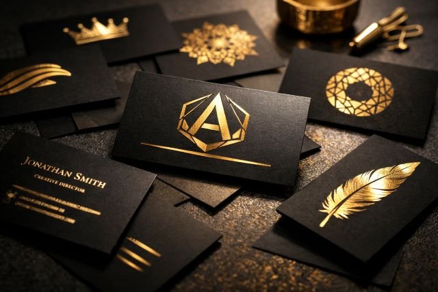 gold foil business cards