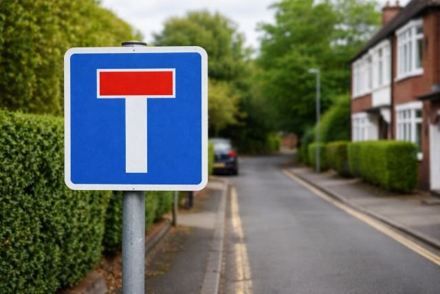 no through road sign uk