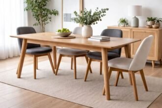 table with wooden legs