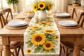 sunflower field table runner pattern